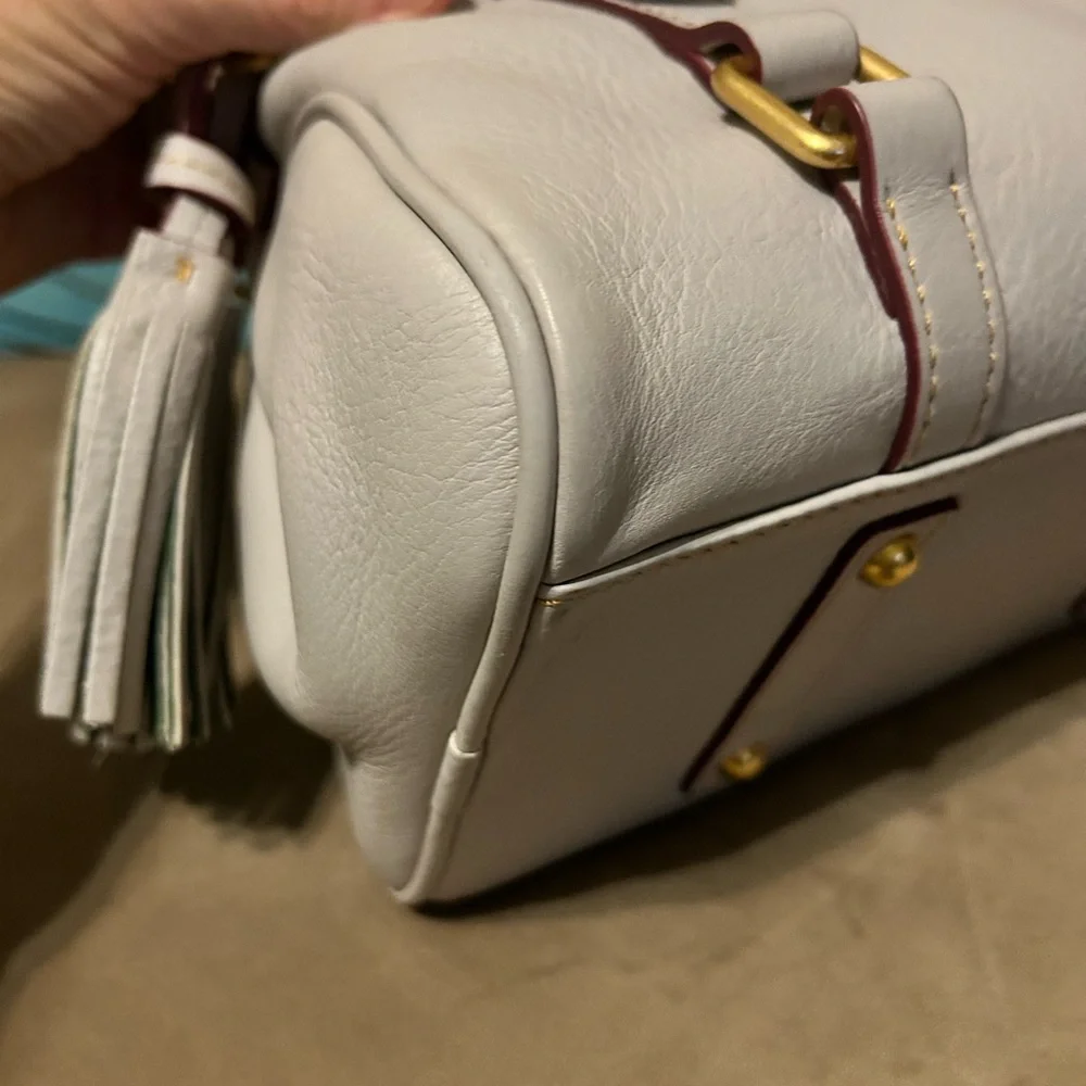 🦆 Dooney & Bourke Micro Florentine Satchel in Ecru - Picture 10 of 14
